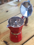 Grosche Firehouse Red MILANO Stovetop Espresso Maker