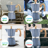 Grosche Blue MILANO STONE Stovetop Espresso Maker