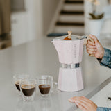 Grosche Pink MILANO STONE Stovetop Espresso Maker