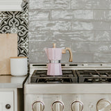 Grosche Pink MILANO STONE Stovetop Espresso Maker
